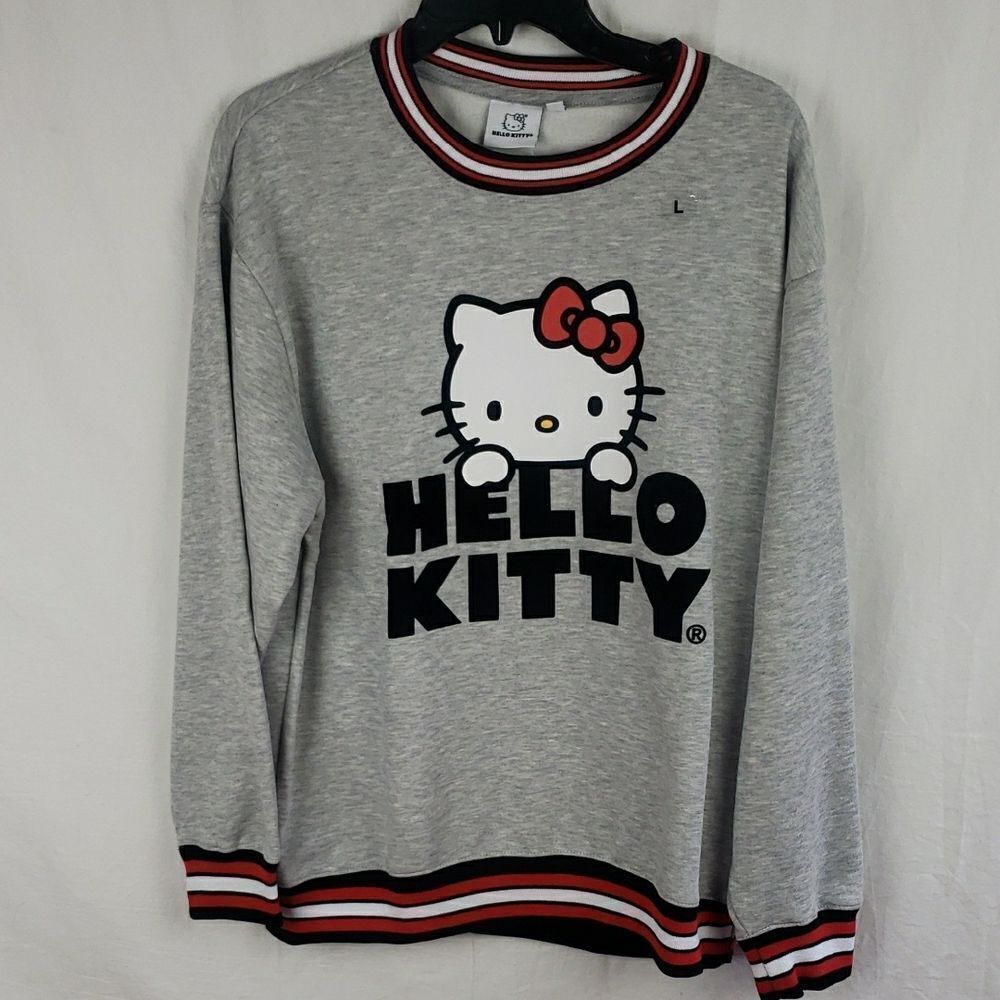 Hello Kitty Women's Large Gray Sweatshirt